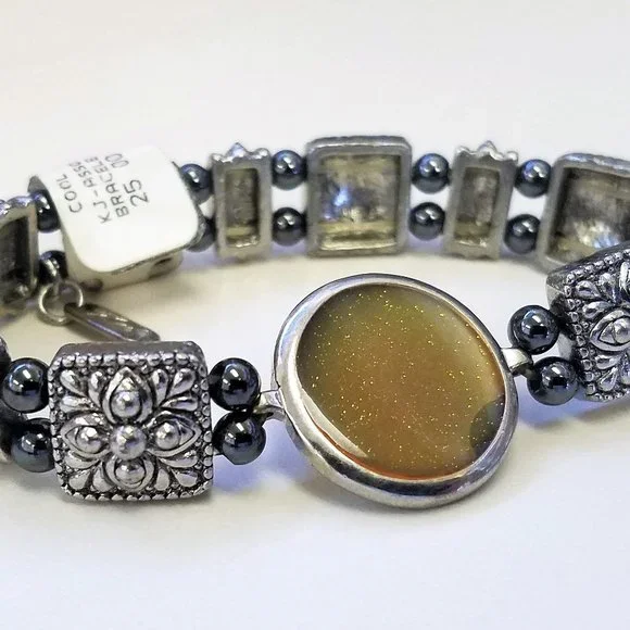 Last one! Pewter stretch BRACELET Sparkle NEW - Picture 8 of 10